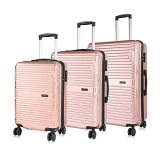 Nasher Miles Dalhousie Hard-Sided Poycarbonate Luggage Set Of 3 Rose Gold Trolley Bags (55, 65 & 75 Cm)