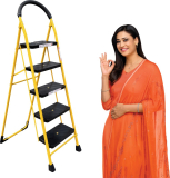 Prohome 5 Step Steel Ladder For Home With Anti Skid Shoes Steel Ladder(With Platform)