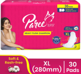 Paree Super Heavy Flow Xl Pads, All Day Leakage Protection, With Disposable Pouch Sanitary Pad(Pack Of 30)