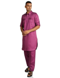Amazon Brand – Symbol Cotton Men’S Kurta Sets (Symethset-7_Plum Medium)