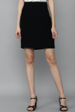Allen Solly Solid Women Pencil Black Skirt