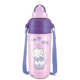 Milton Kool Trendy 500 Kids Plastic Insulated Water Bottle With Straw, 490 Ml, Sipper Bottle, Leak Proof, Bpa Free, Food Grade, School & Picnic Bottle, Purple