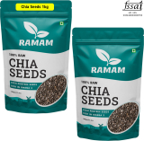 Ramam Chia Seeds For Weight Management | Rich In Omega 3| High Protein Seeds | Black Chia Seeds(2 X 0.5 Kg)