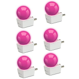 Syska Avastar Nlp 0.5W B22 Base Plug & Play Led Bulb For Night Lamp, Hall, Blacony, Decoration (Pack Of 6) (Pink Color)