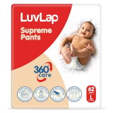 Luvlap Supreme Diaper Pants Large (Lg) 9 To 14Kg, 62Pcs, 360° Skin Care With 10 Million Breathable Pores, Aloe Vera For Superior Rash Prevention, Upto 12Hr Protection, 5 Layer Super Light Core
