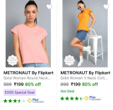 GRAB : METRONAUT Women Cotton Tees at ₹199