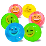 Vgrassp Emoji Faced 2.5 Inch Diameter Led Light Up Bouncy Ball Toy For Kids – Blinking Colorful Lights When Bounced – Return Gift – Color And Emoji Design As Per Stock (Pack Of 6)