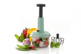Clazkit 2 In 1 Push Chopper Push And Chop Chopper Vegetable And Fruit Cutter Chopper With Easy Push And Close Button 900 Ml |Sea Green (Pack Of 1).