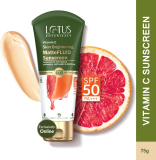 Lotus Botanicals Vitamin C Matte Fluid Sunscreen | Sun Protect & Skin Brightening | Spf 50 – Spf 50 Pa+++(75 G)