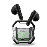 Ptron Bassbuds Xtreme Truly Wireless In Ear Earbuds With Mic, 32Hrs Playtime, Bluetooth Headphones 5.3, 13Mm Driver, Stereo Calls Tws Earbuds, Deep Bass, Ipx4 & Type-C Fast Charging (Grey/Black)