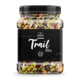 Organic Box 100% Natural And Premium Healthy Trail Mix – Almonds | Cashew | Raisins | Black Raisins | Pumpkin | Sunflower | Flax Seeds | Healthy Snack | Nuts And Dry Fruits (Jar Pack) (500 Gram)