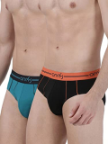 One8 By Virat Kohli Men’S Cotton Brief (Pack Of 2) (202A_Sea Green/Black_Large_Sea Green/Black_L)