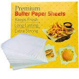 Oui Mama Butter Paper Sheets For Biskit Baking Paper For Cake Making, Non Stick, Suitable For Microwave, Oven Food Wrapping Paper (Size 9.5X9.5″ Pack Of 50 Pc)