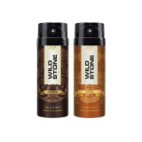 Wild Stone Classic Leather And Musk Body Deodorants For Men, Pack Of 2 (225Ml Each)