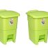 Cello Manual-Lift Garbage Waste Dustbin With Wheel 120 Ltr Yellow/Yellow (Combo)
