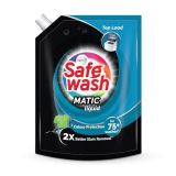 Safewash Top Load Matic Premium Liquid Detergent 2L Refill Pouch With Colour-Protect Technology | 2X Stain Removal | For All Types Of Fabrics