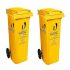 Aristo Splash Plastic Pedal Dustbin 25 L Green&Green Pack Of 2