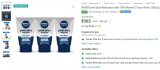 NIVEA Dark Spot Reduction Face Wash (300g) at ₹303 MRP :  ₹675