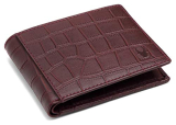 Wildhorn® Carter Leather Wallet For Men (Maroon Croco)