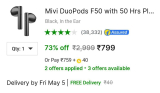 Mivi DuoPods F50 at ₹799