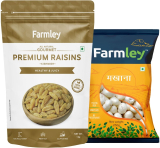 Farmley Premium Raisin 1 Kg, Gold Makhana 250G Combo- 1.25Kg Fox Nut(2 X 625 G)