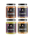 Nature Purify Dry Fruits Combo Pack (Almond, Cashew, Apricots, Raisins – 250Gm Each) 1Kg – Pack Of 4