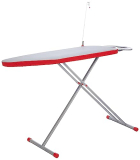 Amazon Basics Foldable & Adjustable Ironing Board For Home With Aluminised Ironing Surface (Silver & Red) (138X42X94 Cm)