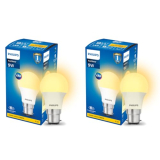 Philips 9W B22 Led Warm White/Yellow Bulb, Pack Of 2