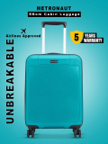 Metronaut Hero 20 Inch Teal Premium Pp Hard-Sided Luggage Trolley With Number Lock Cabin Suitcase 4 Wheels – 20 Inch