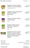 Happilo LOOT : 45% OFF on Premium Dry Fruits Apply Code : CKHAPPI45★ 1 KG Almonds at ₹ 742 : 1 Kg Cashews at ₹ 852 : 1 Kg Roasted & Salted Pistachios at ₹ 989 : 1 Kg Walnuts at ₹ 632 : ★ Premium Nuts & Dryfruit Combo, 1500g at ₹ 976 :