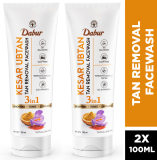 Dabur Kesar Ubtan -Pack Of 2|100% Kashmiri Saffron|Exfoliates, Glows & Tones Face Wash(200 G)