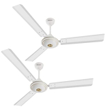 Longway Star 1200Mm/48 Inch High Speed Anti-Dust Decorative 5 Star Rated Ceiling Fan 400 Rpm With 3 Year Warranty (White, Pack Of 2)