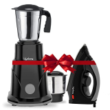 Lifelong Duos 500 Watt 2 Jar Mixer Grinder With 3 Speed Control And 1100 Watt Dry Non-Stick Soleplate Iron Super Combo (Black, 1 Year Warranty)