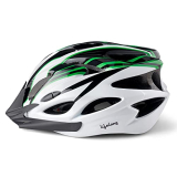 Lifelong Adjustable Cycling Helmet With Detachable Visor | Adjustable Light Weight Mountain Bike Cycle Helmet With Padding For Kids And Adults(Llfah08, Black & White & Green, 6 Months Warranty)