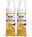Wow Skin Science Sunscreen – Spf 50 Pa++++ Sunscreen Gel For Oily & Acne-Prone Skin|Blocks Uv Rays|Pack Of 2(100 Ml)