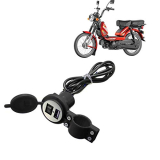 Autokraftz Black Waterproof Phone Adapter Stand Usb Battery Charger For Bike/Cycle Handle With Switch Tvs Super Xl