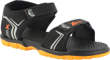 Xdox Men Sandals(Black, Orange , 8)