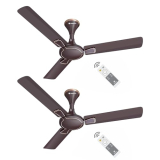 Havells Milor Decorative Bldc 1200Mm Energy Saving With Remote Control 5 Star Ceiling Fan (Pack Of 2, Dusk)