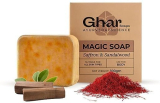 Gharsoaps Magic Soap Sandal Wood And Saffron For Detan And Glowing Brightening Skin(100 G)