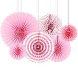 Party Propz Pink Paper Fans Decorations For Birthday Decoration Items For Girls