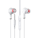 Kratos Champ Powerful Bass, Wired Ear Phones With Mic, One Button Multi Function Remote, Hd Dynamic Sound Compatible With All Devices|Stereo Sound Buds – White