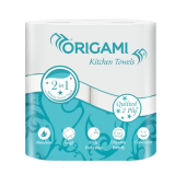 Origami 2 Ply Kitchen Tissue Paper Roll – Pack Of 2 (60 Pulls Per Roll, 120 Sheets)