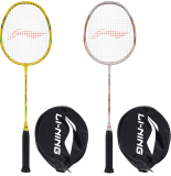 Li-Ning Xp 2020 Yellow, White Strung Badminton Racquet(Pack Of: 2, 90 G)