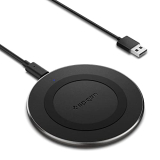 Spigen Essential Wireless Charger For Iphone 14/13/12/11/X.8 Series, Samsung Galaxy S23/S22/S21/S20 Oneplus 9/9 Pro With Usb-A To C Type Cable [Version 2] – Black