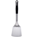 Bergner Master Pro Stainless Steel Slotted Turner (Black/Silver), Standard