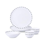 Larah By Borosil – Moon Series, Fabula 10 Pieces Opalware Dinner Set, White