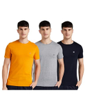 Cazibe Men T-Shirt Navy/Grey/Mustard M