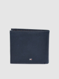 Tommy Hilfiger Men Blue Genuine Leather Wallet(10 Card Slots)