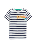 Marks & Spencer Kids Striped Regular Fit T-Shirt (2-3 Years) Blue