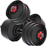 Baptizo 8 Kg Pvc (2Kg X 4Pcs) Adjustable Dumbbell Black Weight Plate Black, Red Weight Plate(8 Kg)